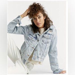 Free People Rumors Distressed Denim Jacket